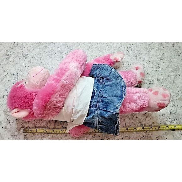 Build‎ A Bear Workshop Pink Hearts Monkey Plush Stuffed Animal - Picture 8 of 8